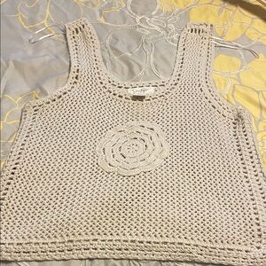 Jessica Simpson Cream Crochet Tank Top